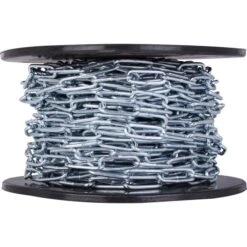 Chaîne Maille Longue Soudée Droite Acier Zingué - Ø 3 Mm - Bobine De 25 M - Chapuis