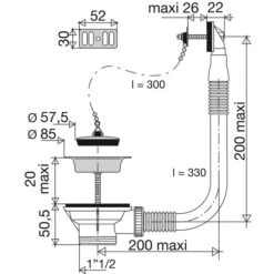 Bonde à Bouchon Et Trop Plein Latéral - Valentin -Cazabox 158420 t