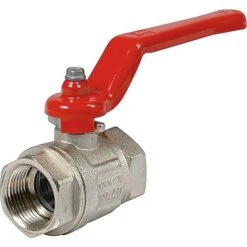 Vanne à Boisseau Sphérique Nickelé - FF 1"1/2 - Manette Plate Rouge - Itap