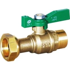 Vanne à Boisseau Sphérique Droite Avant Compteur - M 1/2"- F à écoru Libre 3/4"- Sféraco