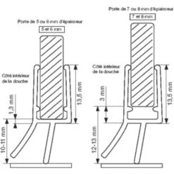 Baguette PVC Joint Double Lèvre - Bas De Porte De Douche - 1 M - Geb -Cazabox 165642 t