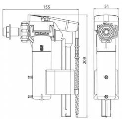 Robinet Flotteur Silencieux - Arrivée Latérale - Maxilence - Clara -Cazabox 178307 t 1