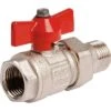 Vanne à Boisseau Sphérique Nickelé à Raccord Union - MF 1" - Manette Papillon Rouge - Itap