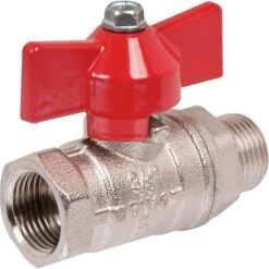 Vanne à Boisseau Sphérique Nickelé - MF 1" - Manette Papillon Rouge - Itap