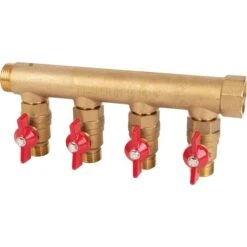 Collecteur 4 Sorties - MF 3/4" - Avec Vanne M 1/2" - Riquier