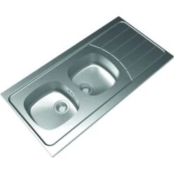 Evier à Poser Inox - 2 Cuves - Avec Vidage - 120 X 60 X 16 Cm - Iseo - Moderna