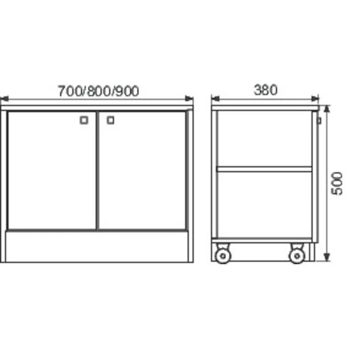 Meuble de salle de bain à roulettes blanc Epure - 70 x 50 x 38 cm - Creazur Meuble De Salle De Bain à Roulettes Blanc Epure - 70 X 50 X 38 Cm - Creazur -Cazabox 201026 t