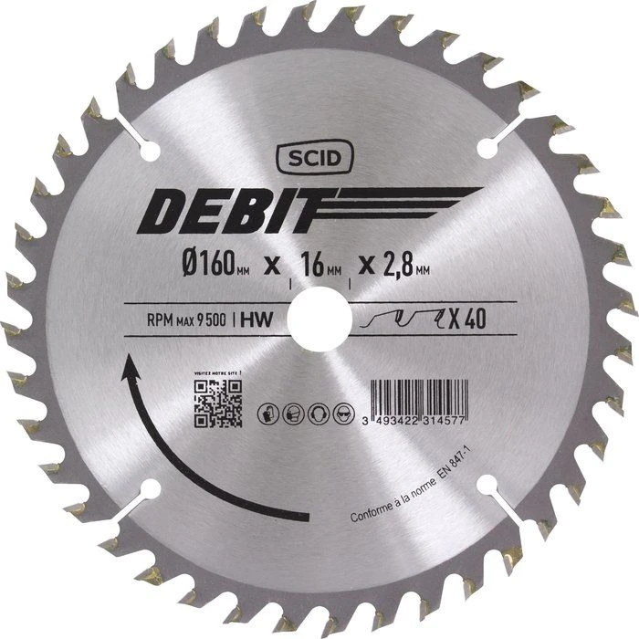 Lame carbure denture alternée - 160x16 40d - SCID Lame Carbure Denture Alternée - 160x16 40d - SCID -Cazabox 231457