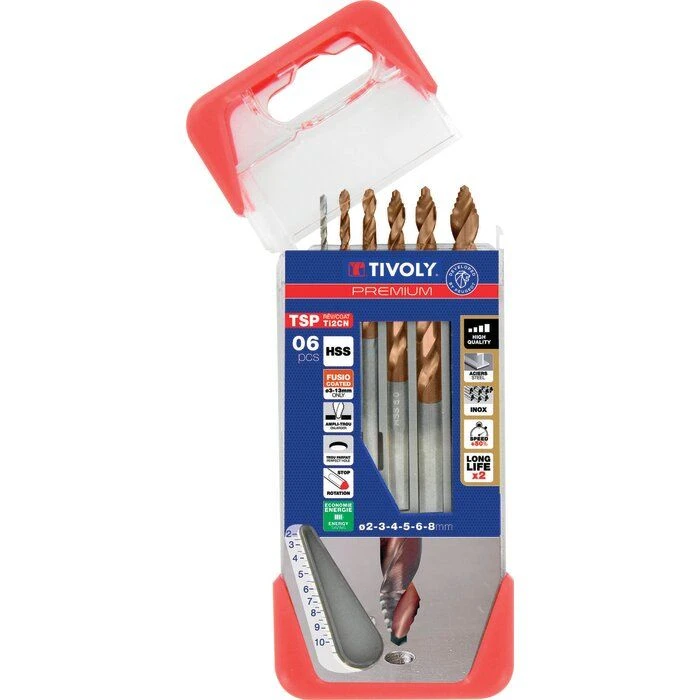 Coffret 6 forets métaux HSS - Ø 2- 3- 4- 5- 6- 8 mm - Tivoly Coffret 6 Forets Métaux HSS - Ø 2- 3- 4- 5- 6- 8 Mm - Tivoly -Cazabox 232039 i 1