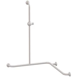Barre De Douche Angle 2 Murs Alu époxy Blanc - Pellet ASC