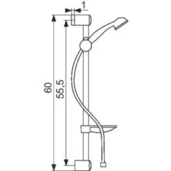 Ensemble De Douche Chromé Barre Ø 25 Mm - Douchette Minéral 1 Jet Ø 100 Mm - Odyssea -Cazabox 245923 t