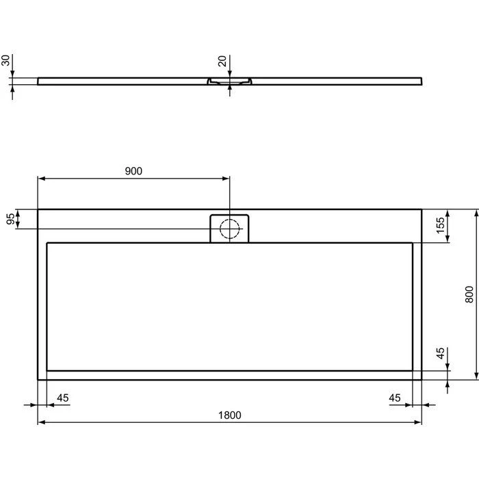 Receveur de douche extra plat - Ultra Flat S i.life - Idéal Standard - 180 x 80 cm - Blanc pur effet pierre Ideal Standard Receveur De Douche Extra Plat - Ultra Flat S I.life - Idéal Standard - 180 X 80 Cm - Blanc Pur Effet Pierre -Cazabox 250070 t 1