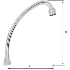 Bec Col De Cygne Chromé Avec Brise Jet - Ø18 - F3/4" - 190 Mm - Rei Tregi