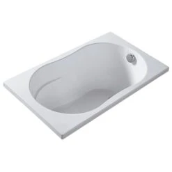 Baignoire Droite à Encastrer 120 X 70 Cm - Vidage Et Siège De Douche Inclus - Toy - Valentin