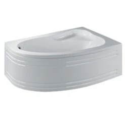 Baignoire D'angle Pose à Droite 150 X 100 Cm - 1 Tablier Et Vidage Inclus - Siège De Douche Intégré - Naoshima - Valentin