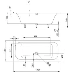 Baignoire Droite à Encastrer 170 X 75 Cm - Vidage Inclus - Malaga - Valentin 2 Baignoire Droite à Encastrer 170 X 75 Cm - Vidage Inclus - Malaga - Valentin -Cazabox 287697 t 1