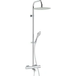Colonne Bain / Douche Thermostatique Chromé - Tête Douche Ronde ⌀ 30 Cm - Douchette 3 Jets - Opium 300 - Valentin