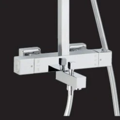 Colonne Bain / Douche Thermostatique Chromé - Tête Douche Carrée 30 Cm - Douchette 1 Jet - Avec 2 Tablettes - Touareg 300 - Valentin 2 Colonne Bain / Douche Thermostatique Chromé - Tête Douche Carrée 30 Cm - Douchette 1 Jet - Avec 2 Tablettes - Touareg 300 - Valentin -Cazabox 287722 i 3