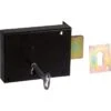 Serrure En Applique Noire Droite Simple - Clé L - Axe à 55 Mm - Série 461 - DOM