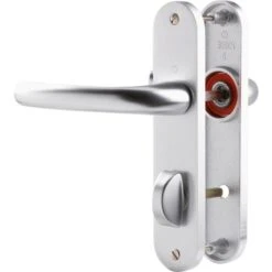 Poignée De Porte Sur Plaque Argent - Condamnation - Entraxe Fixation 165 Mm - Tokyo - Hoppe Et Cie