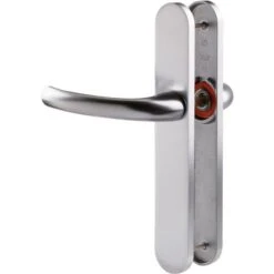 Poignée De Porte Sur Plaque Aspect Inox - Bec De Cane - Entraxe Fixation 195 Mm - Tokyo - Hoppe Et Cie