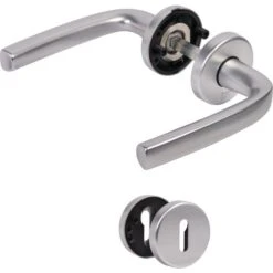 Ensemble Béquille Double Sur Rosace Logio Argent - Ens Logio Cle L Sr Rosace Arg - Vachette