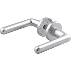 Poignée De Porte Sur Rosace Ronde Argent - Bec De Cane - Cortina - Hoppe Et Cie