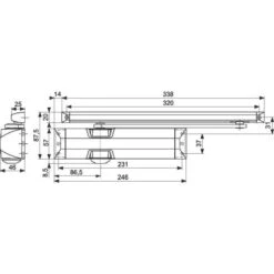 Ferme-porte TS 90 H Force 3-4 Bras à Glissière - Blanc - Dormakaba -Cazabox 330093 t
