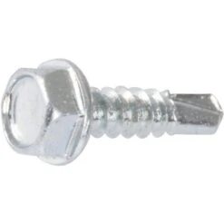 Vis Tôle Tête Hexagonal - Ø 4,8 Mm - 50 Mm - Zingué Blanc - Boîte De 250 Pièces - Viswood