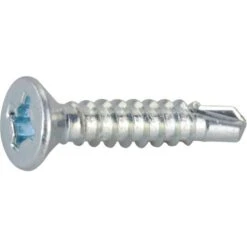 Vis Tôle Autoperceuse Zingué Blanc Tête Fraisé PH2- Ø 4,2 Mm - 25 Mm - Boîte De 500 Pièces - Rifix