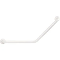 Barre D'appui Coudée à 135° - 400 X 400 Mm - Ø 30 Mm - Aluminium époxy Blanc - Pellet ASC