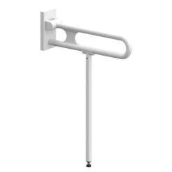 Barre D'appui Rabattable Avec Pieds Escamotable -600.x 800 Mm - Nylon Blanc - Vario - Normbau
