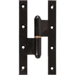 Paumelle Droite Noire Renforcée - 160 X 120 Mm - Grand écart - Faure Et Fils