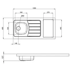Évier Inox 1 Cuve Avec égouttoir Et Plaque Vitrocéramique - 120 X 60 Cm - 3000 W - Moderna -Cazabox 385900 t 1