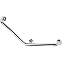 Barre D'appui Coudée à 135° - 400 X 400 Mm - Ø 32 Mm - Laiton Nickelé Chromé - Pellet ASC