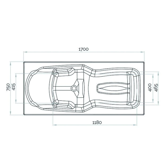 Baignoire balnéo Kineplus 170 - Kinedo - Kineplus - tête à gauche - Installation contre un mur Baignoire Balnéo Kineplus 170 - Kinedo - Kineplus - Tête à Gauche - Installation Contre Un Mur -Cazabox 406244 t 2 6