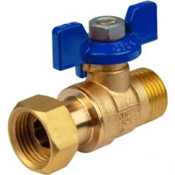 Vanne à Boisseau Sphérique Laiton Pour Collecteur - MF à écrou Libre 1/2" - Manette Papillon Bleu - Arco