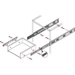 Coulisse à Bille 45 Kg Pour Tiroir Bois - 400 Mm - Rainure 12,7 Mm - La Paire - Hettich -Cazabox 436694 t2 1