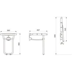 Siège De Douche Relevable En Aluminium époxy Blanc - Delabie -Cazabox 510611 t