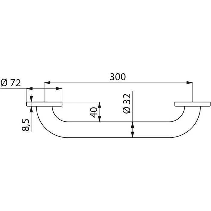 Barre d'appui droite chromée - Ø 32 mm - entraxe 300 mm - Delabie Barre D'appui Droite Chromée - Ø 32 Mm - Entraxe 300 Mm - Delabie -Cazabox 510615 t
