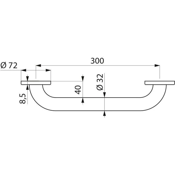 Barre d'appui droite blanche - Ø 32 mm - entraxe 300 mm - Basic - Delabie Barre D'appui Droite Blanche - Ø 32 Mm - Entraxe 300 Mm - Basic - Delabie -Cazabox 510622 t