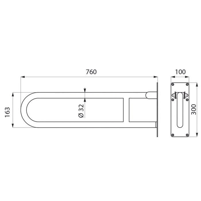 Barre d'appui WC rabattable - Ø 32 mm - Delabie Barre D'appui WC Rabattable - Ø 32 Mm - Delabie -Cazabox 510636 t