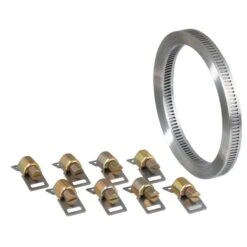 Collier à Bande Sans Fin + 6 Têtes W2 Inox / Acier Zingué - 3 M - 13 Mm - Cap Vert