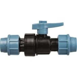 Vanne à Boisseau Sphérique PVC - Tube Ø 40 - Manette Bleu - Sélection Cazabox