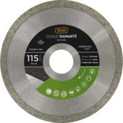 Disque Diamant à Tronçonner - Ø 115 Mm - Carrelage - SCID
