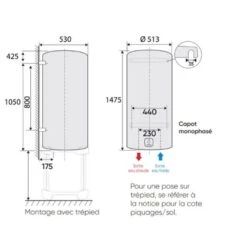 Chauffe-eau électrique Connecté - Aquéo - Atlantic - Vertical Mural - 150L - Ø51cm -Cazabox 902258576 mp t 1 2