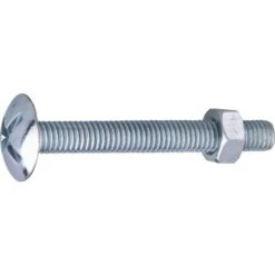 Boulon Poêlier - Viswood - Tête Large Ronde - Acier Zingué - 8 X 30 Mm - Boîte De 100