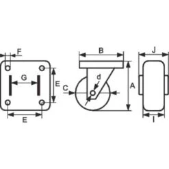 Roulette Bleu à Frein à Platine Pivotante - Ø 100 Mm - Série S2NS - Caujolle 2 Roulette Bleu à Frein à Platine Pivotante - Ø 100 Mm - Série S2NS - Caujolle -Cazabox roulette platine 5